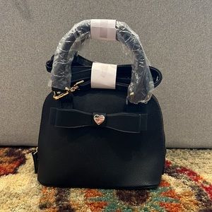 Brand New! Betsy Johnson Mini Crossbody Bow Black Bag